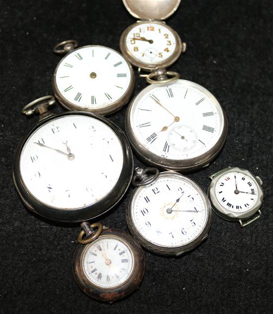 7 assorted pocket and wrist watches